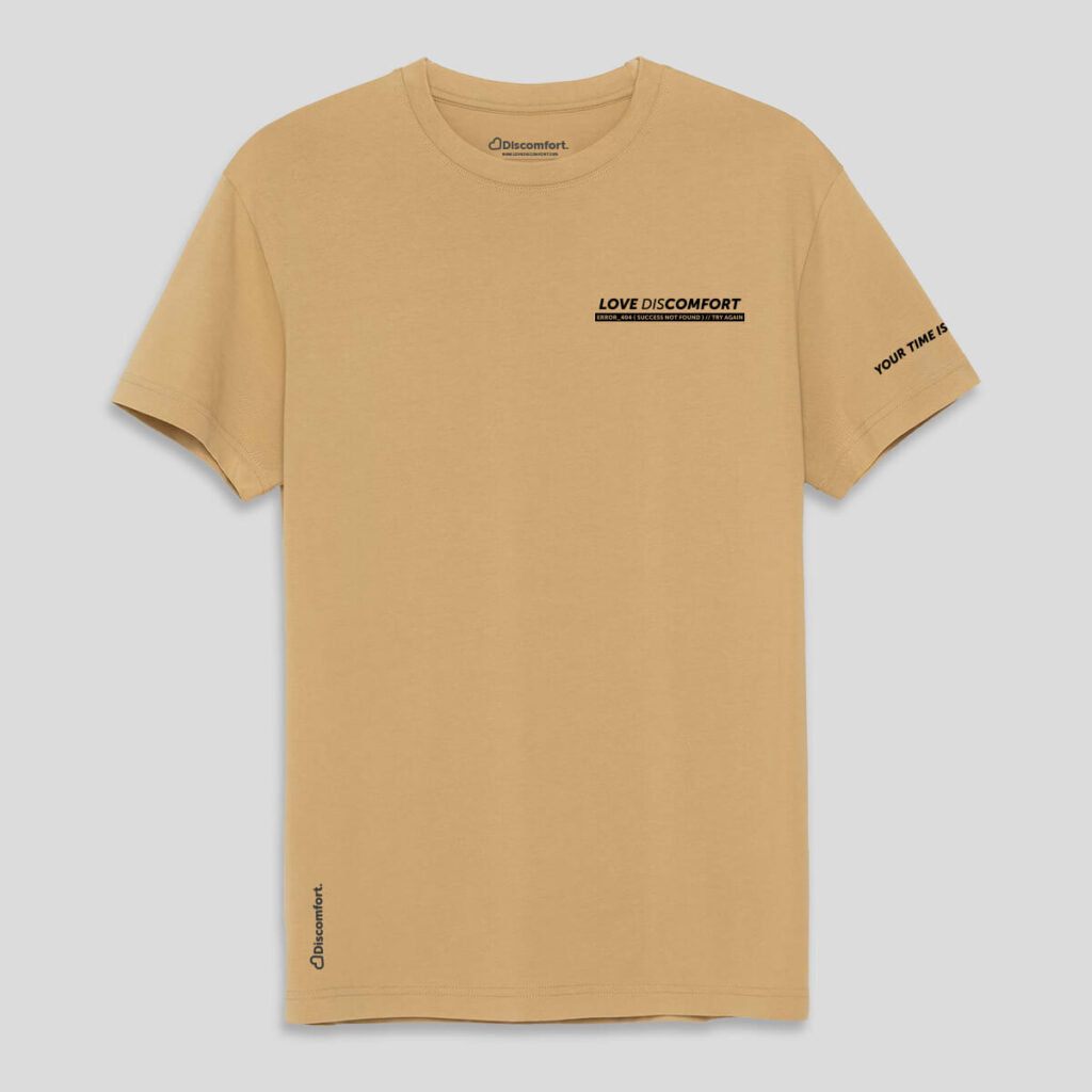 Error 404 Organic Cotton Tshirt Tan Front